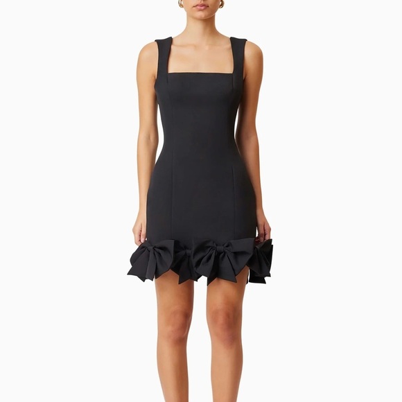 Elliatt Kennedy Mini Bow Dress In Black - Picture 8 of 11